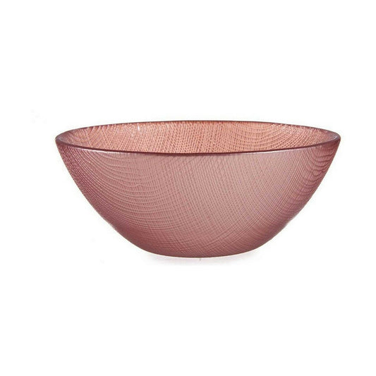 Bowl Ø 15 cm Pink Glass (6 Units)